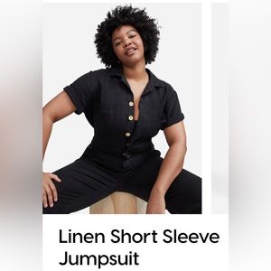 Perfect condition! Mate short-sleeved linen jumpsuit size Medium in black.